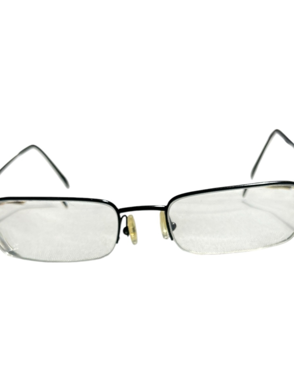 Slim Rectangular Metal Frame Glasses in Black with Clear Lenses
